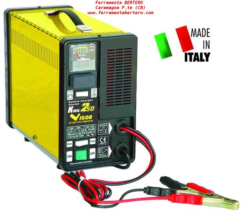 CARICABATTERIE VIGOR king 250 TENSIONE CARICA 12v capacitÃ  carica 110 ah